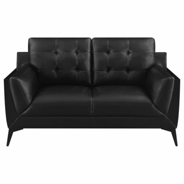 Moira - Upholstered Tufted Loveseat With Track Arms - Black - Image 11