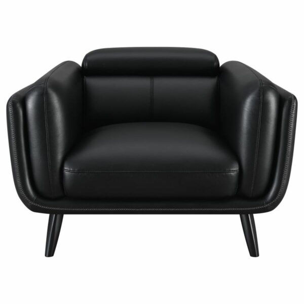 Shania - Track Arms Chair With Tapered Legs - Black - Image 13