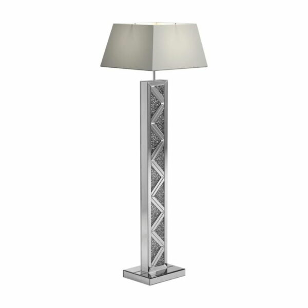 Carmen - Geometric Base Floor Lamp - Silver - Image 6