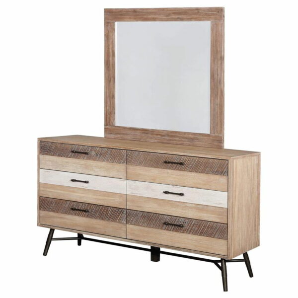 Marlow - 6-drawer Dresser With Mirror - Rough Sawn Multi - Image 5