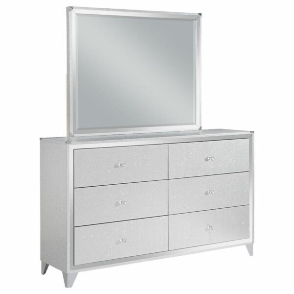 Larue - 6-Drawer Dresser With Mirror - Silver - Image 13