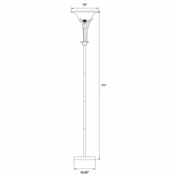 Archie - Floor Lamp With Frosted Ribbed Shade - Brushed Steel - Image 2