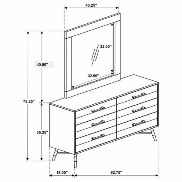 Marlow - 6-drawer Dresser With Mirror - Rough Sawn Multi - Image 10