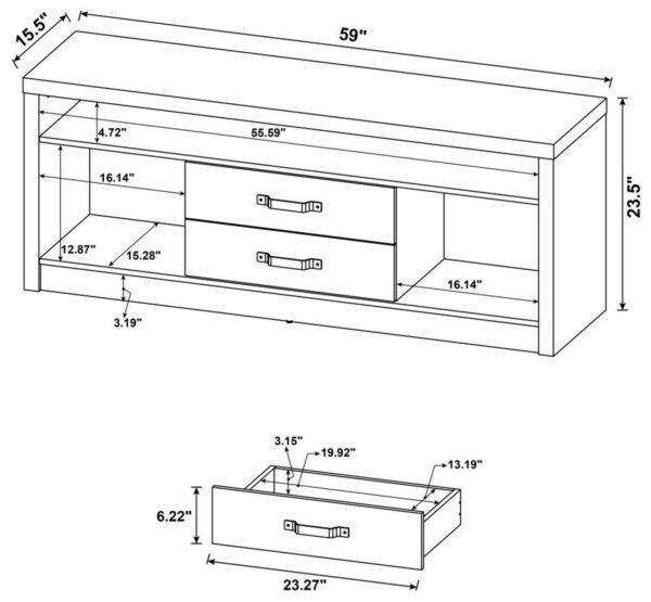 Burke - 2-Drawer TV Console - Gray Driftwood - Image 8
