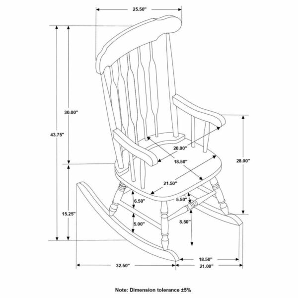 Gina - Back Rocking Chair - White - Image 2