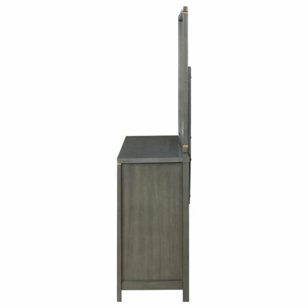 Kieran - 6-Drawer Bedroom Dresser With Mirror - Grey - Image 2