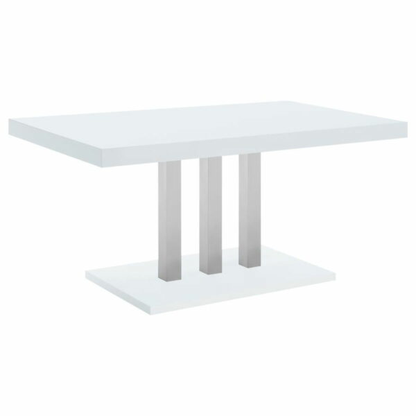 Brooklyn - 5 Piece Rectangular Dining Set - White High Gloss - Image 8