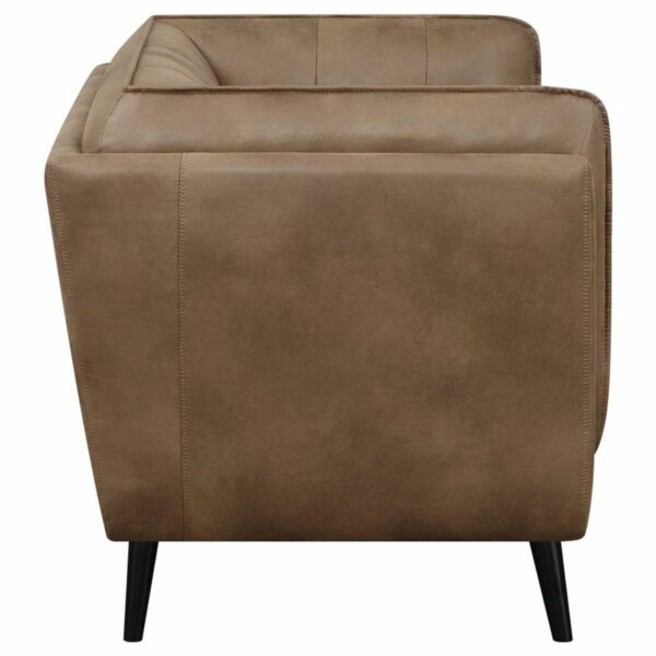 Thatcher - Upholstered Button Tufted Loveseat - Brown - Image 4