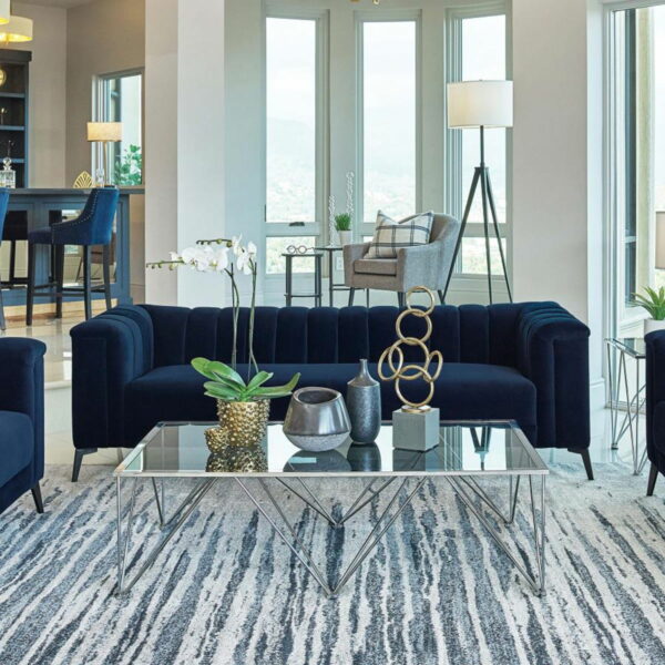 Chalet - Tuxedo Arm Sofa - Blue - Image 7