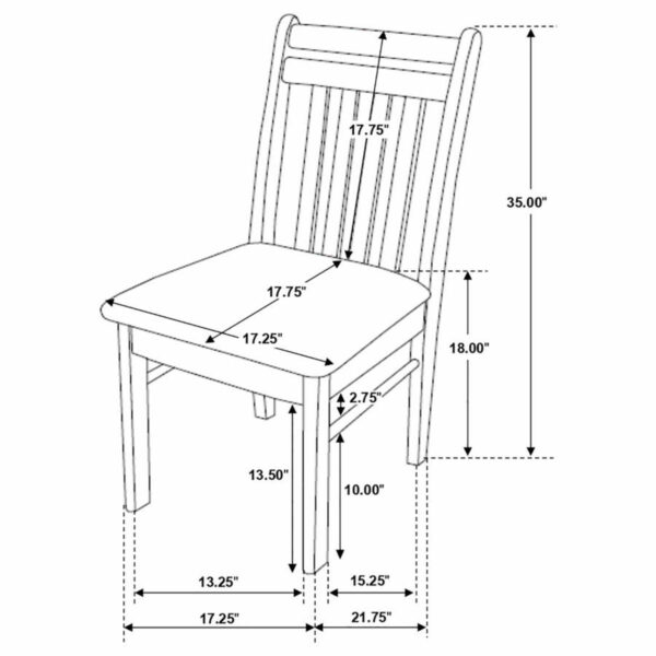 Phoenix - Slat Back Chair - Light Brown And - Cappuccino - Image 2
