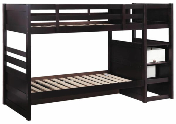 Elliott - Twin Over Twin Stairway Bunk Bed - Cappuccino - Image 7