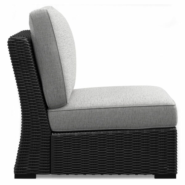 Beachcroft - Black / Light Gray - Armless Chair With Cushion - Image 7