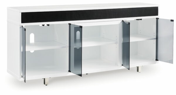 Gardoni - White / Black - XL TV Stand With Fireplace Option - Image 4