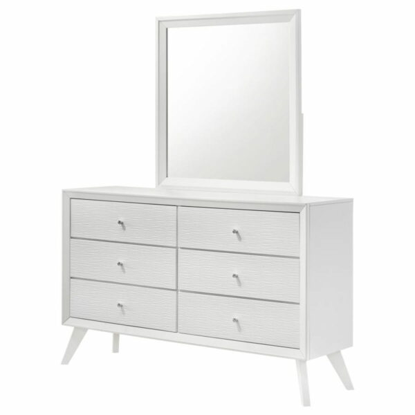 Janelle - 6-drawer Dresser With Mirror - White - Image 6