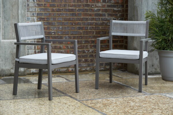Eden Town - Gray / Light Gray - Arm Chair With Cushion (Set of 2) - Image 8