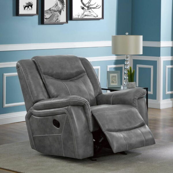 Conrad - Upholstered Motion Glider Recliner - Gray - Image 5