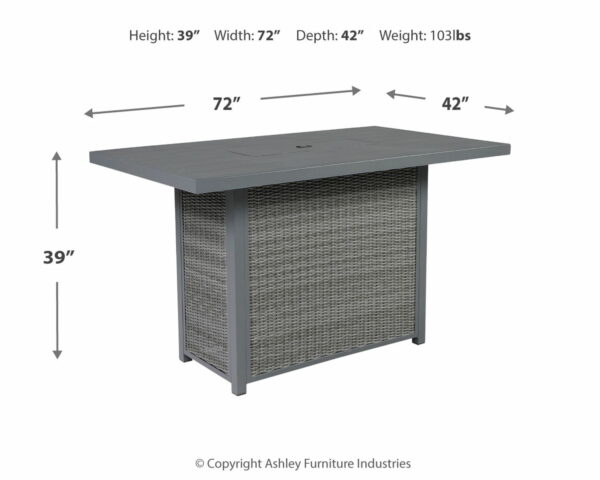 Palazzo - Gray - Rect Bar Table W/Fire Pit - Image 8