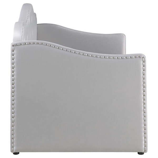 Elmore - Upholstered Twin Daybed With Trundle - Pearlescent Gray - Image 4