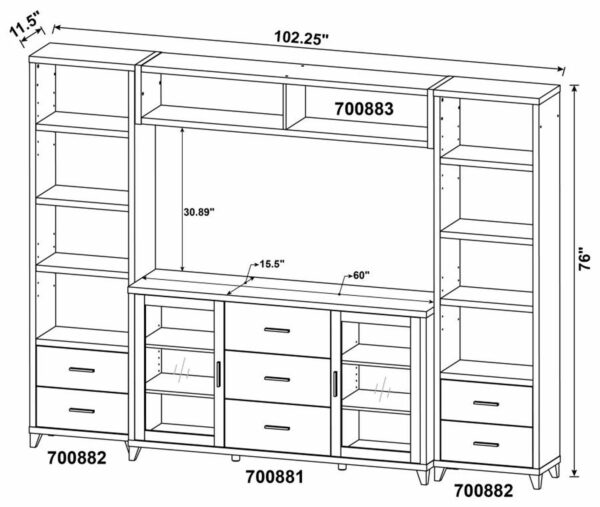 Lewes - 4 Piece Entertainment Center - Cappuccino - Image 12