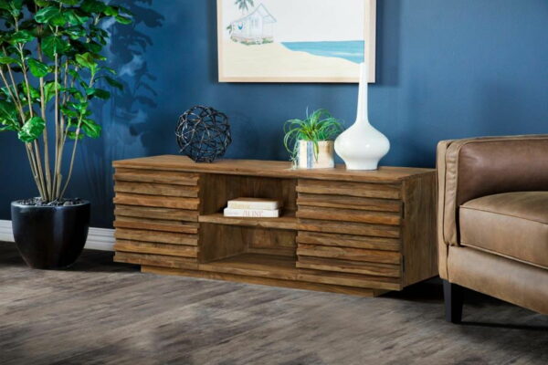 Julia - 2-Door TV Console With Adjustable Shelf - Natural - Image 9