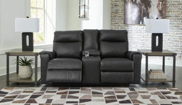 Axtellton - Carbon - Dbl Power Reclining Loveseat With Console - Image 2