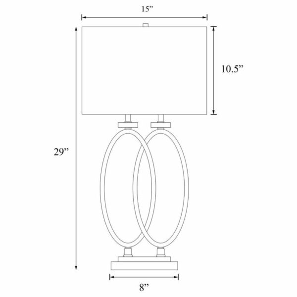 Izuku - Rectangular Shade Table Lamp - Black And Brushed Nickel - Image 3
