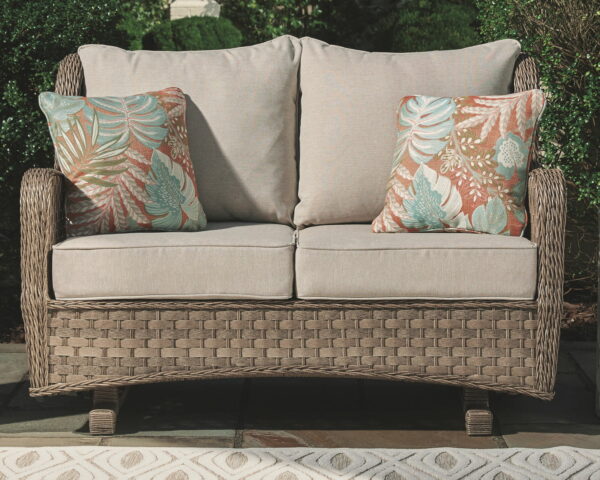 Clear Ridge - Light Brown - Loveseat Glider W/Cushion - Image 4