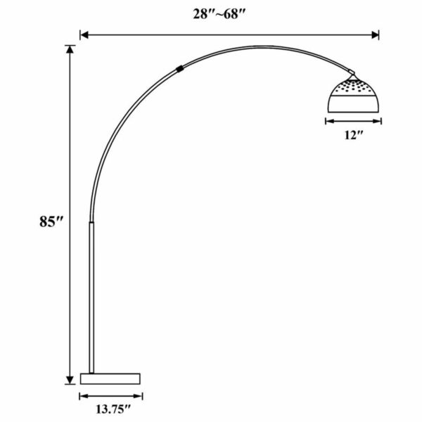 Krester - Arched Floor Lamp - Brushed Steel And Chrome - Image 2