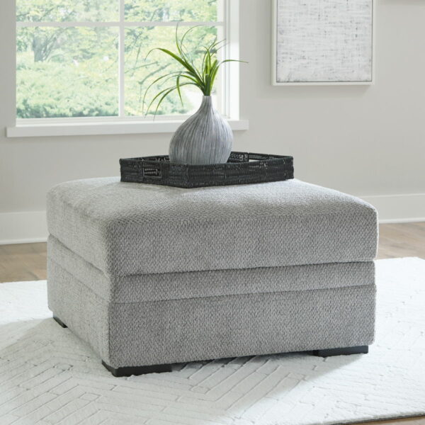 Casselbury - Cement - Ottoman With Storage - Image 3