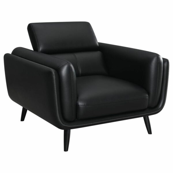 Shania - Track Arms Chair With Tapered Legs - Black - Image 11
