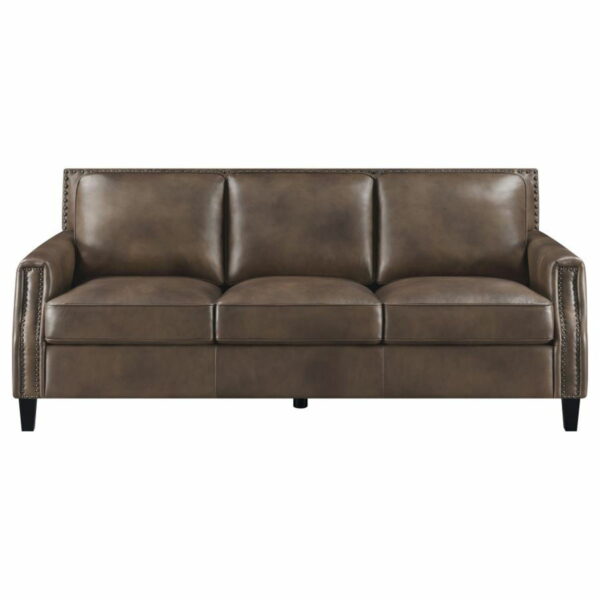 Leaton - Upholstered Recessed Arms Sofa - Brown Sugar - Image 6