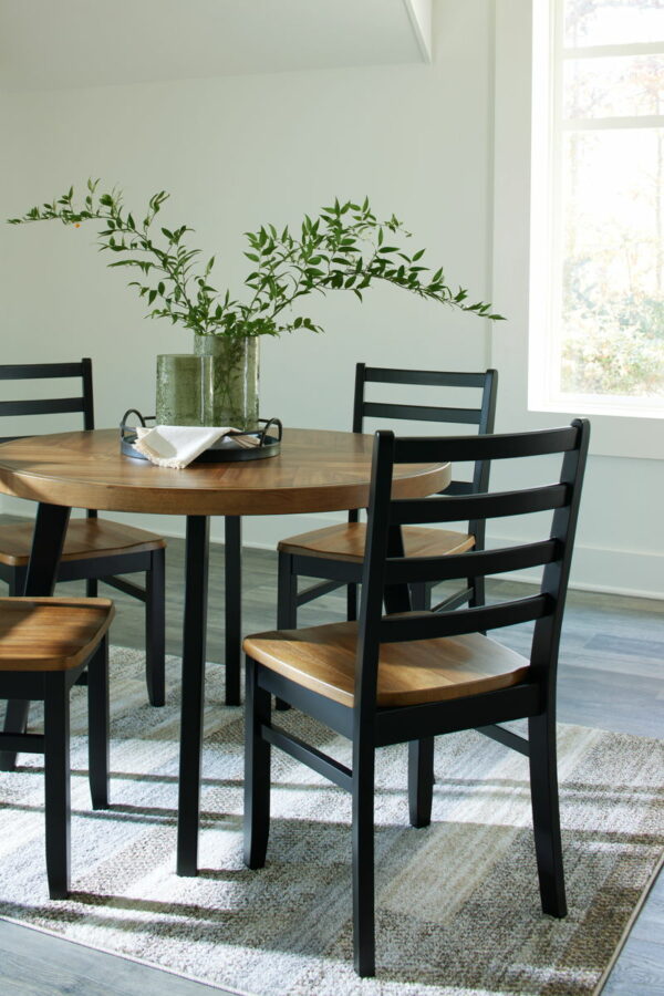 Blondon - Brown / Black - Dining Table and 4 Chairs (Set of 5) - Image 6