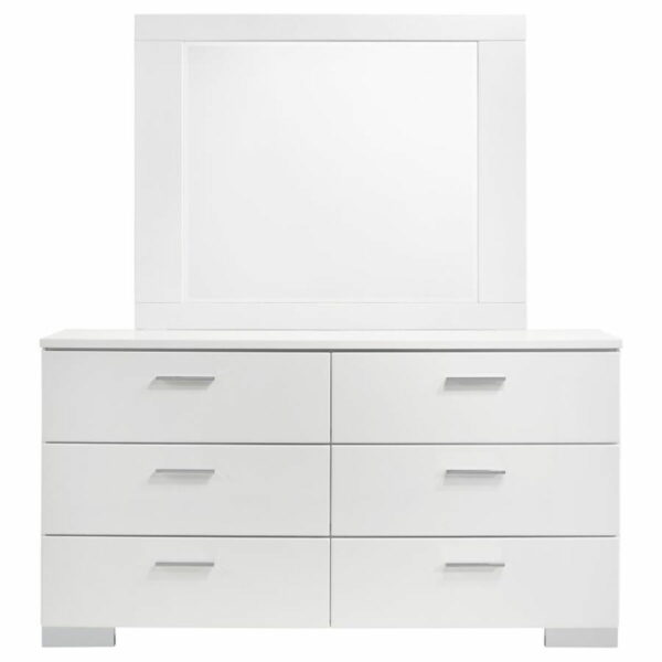 Felicity - 6-drawer Dresser With Mirror - Glossy White - Image 6