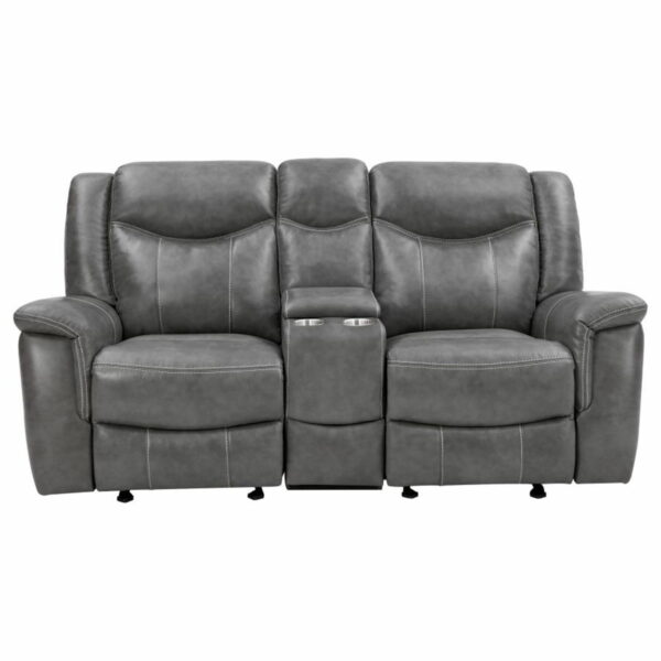 Conrad - Upholstered Motion Loveseat - Cool Gray - Image 15