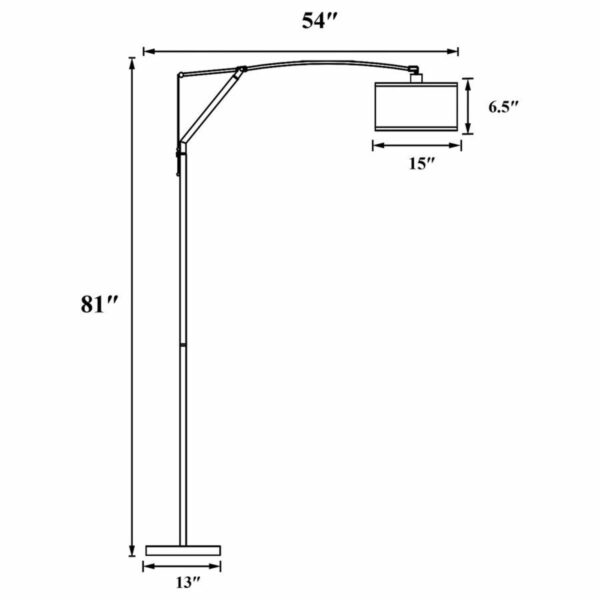 Moniz - Adjustable Arched Arm Floor Lamp - Chrome And White - Image 2