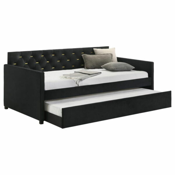 Kendall - Upholstered Tufted Twin Daybed - Black - Image 2