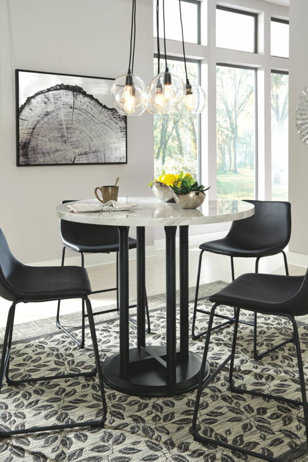 Centiar - Black / Gray - 5 Pc. - Counter Table, 4 Upholstered Barstools - Image 5
