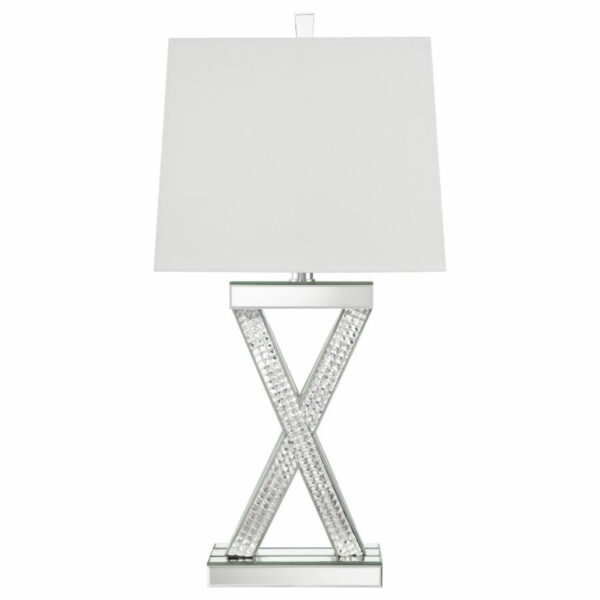 Dominick - Table Lamp With Rectange Shade - White And Mirror - Image 6
