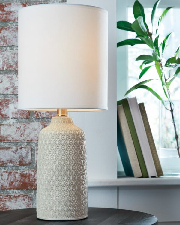 Donnford - Gray - Ceramic Table Lamp - Image 3