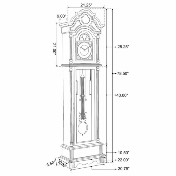 Diggory - Grandfather Clock - Brown Red And Clear - Image 4