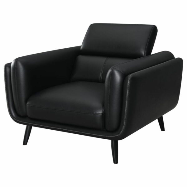 Shania - Track Arms Chair With Tapered Legs - Black - Image 12