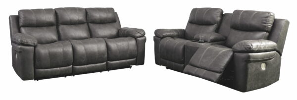 Erlangen - Dark Gray - Pwr Rec Sofa With Adj Headrest - Image 10