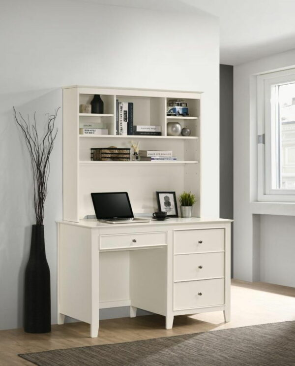 Selena - 3-Drawer Computer Desk Storage - Buttermilk - Image 4
