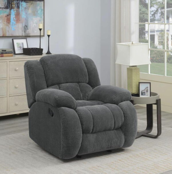 Weissman - Upholstered Glider Recliner - Charcoal - Image 3