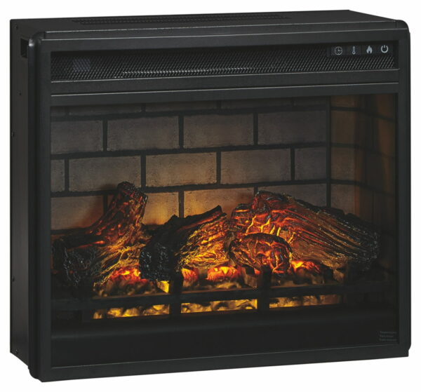 Willowton - Whitewash - 2 Pc. - TV Stand With Faux Firebrick Fireplace Insert - Image 3