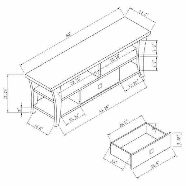 Anita - 1-Drawer TV Console - Cappuccino - Image 4