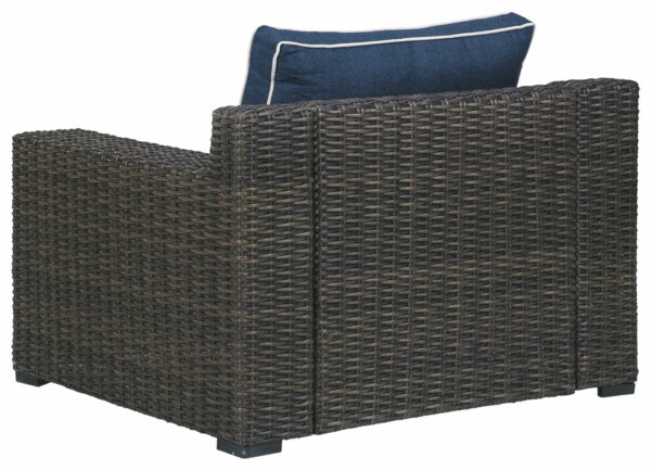 Grasson - Brown / Blue - Lounge Chair W/Cushion - Image 4