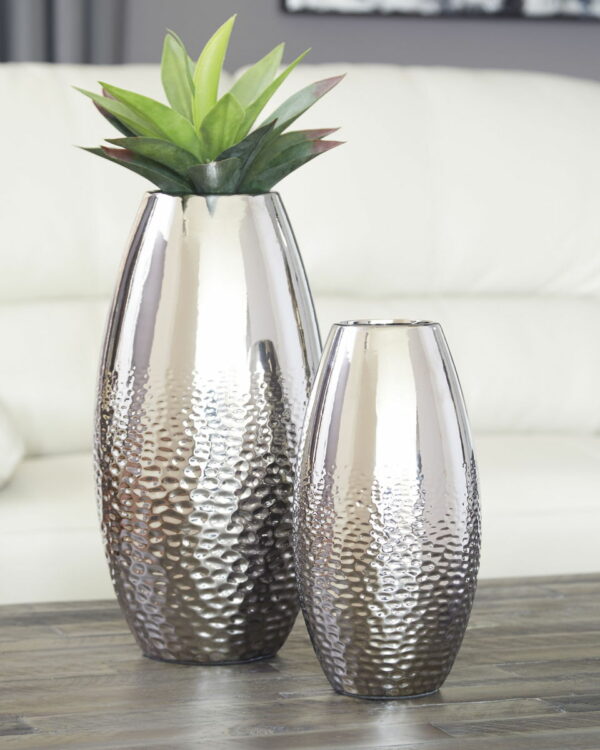Dinesh - Silver Finish - Vase Set (Set of 2) - Image 2