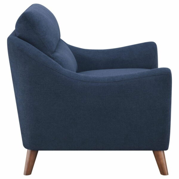 Gano - Sloped Arm Upholstered Chair - Navy Blue - Image 3