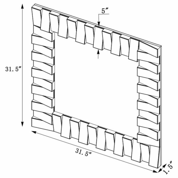 Tanwen - Square Wall Mirror With Layered Panel - Silver - Image 2